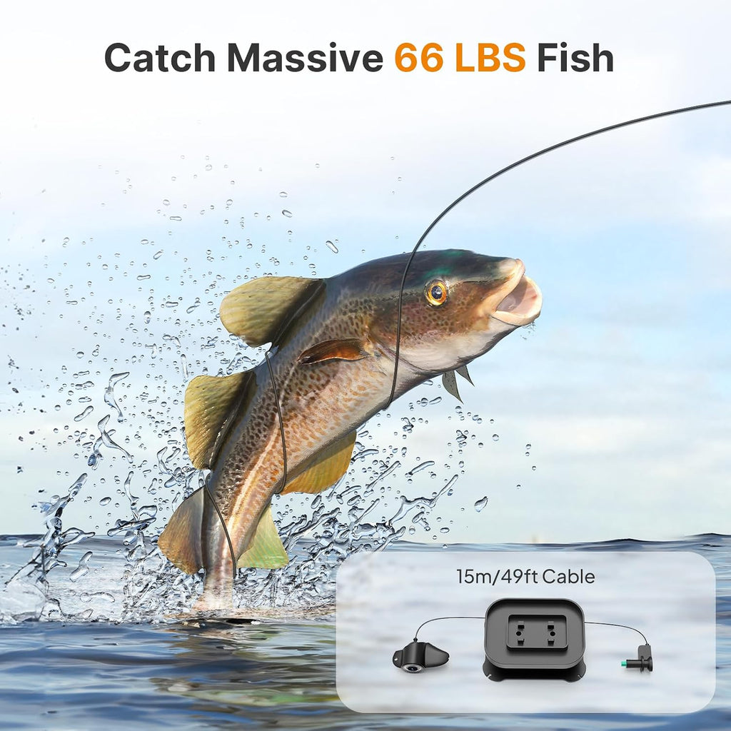 Eyoyo Underwater Fishing Camera, 5000mAh Battery, Infrared Night Vision, IP68 Waterproof Portable Fish Camera for Ice, Lake, Boat & Kayak Fishing
