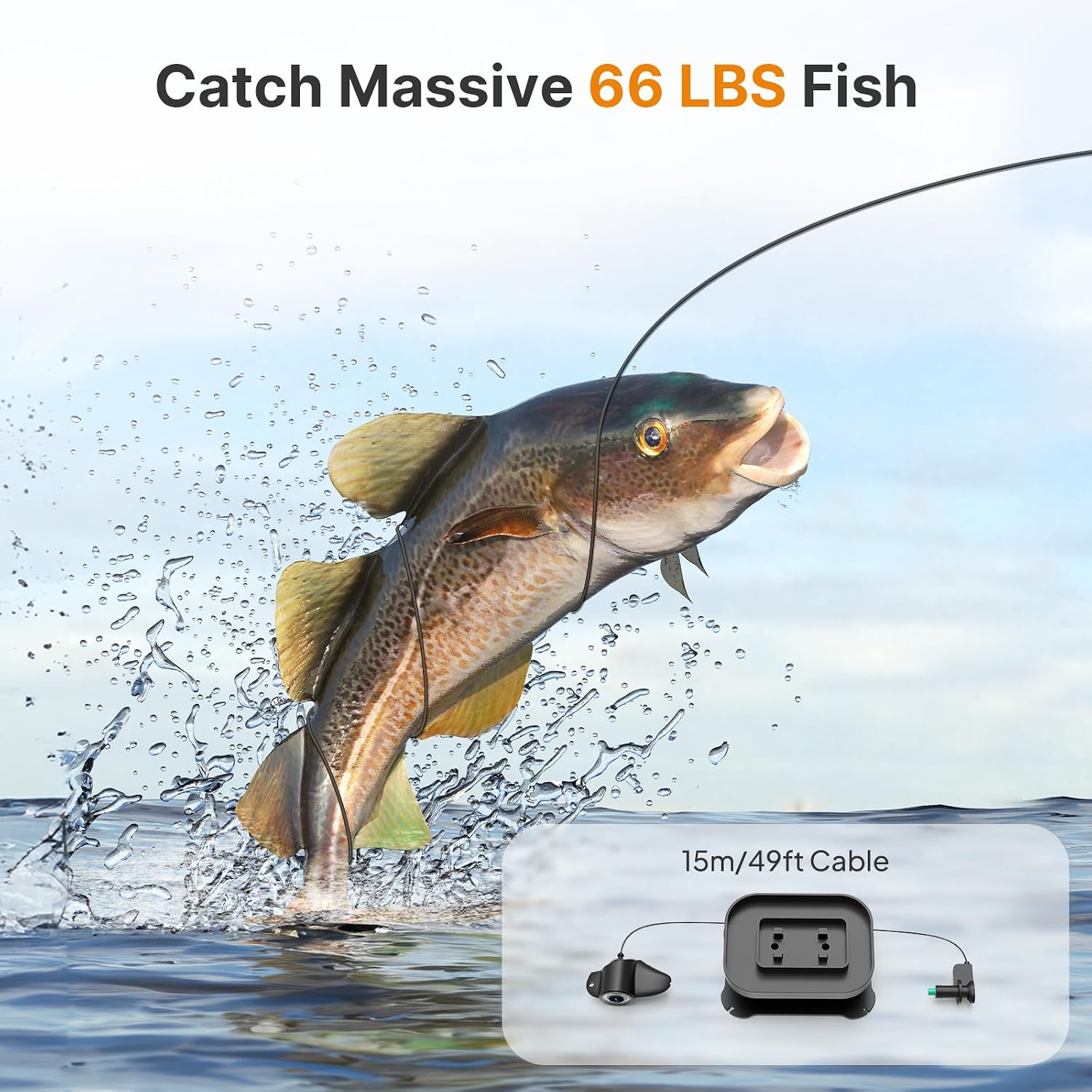 Eyoyo Underwater Fishing Camera, 5000mAh Battery, Infrared Night Vision, IP68 Waterproof Portable Fish Camera for Ice, Lake, Boat & Kayak Fishing