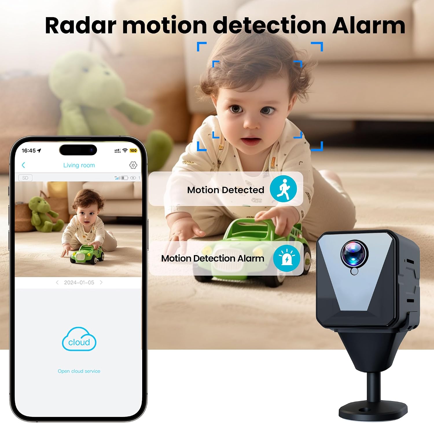 Funstorm No WiFi Security Camera-2k Cellular Security Camera-Car Security Camera with Sim Card, Wireless,Compact,Live View,Motion Detection,Clear Night Vision,for Truck/Car/Vacant House/RV