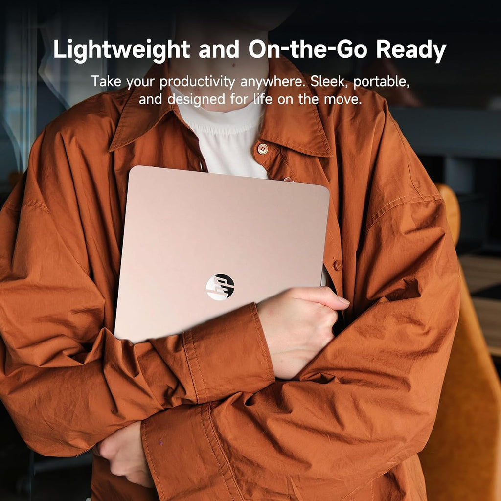 HP 14 Laptop, Quad-Core (Beat i3) 8GB RAM 256GB Storage(128GB UFS + 128GB SD Card) 1-Year Office 365 Copilot AI Computer for Student Study Back to School Win11 w/GM Accessory