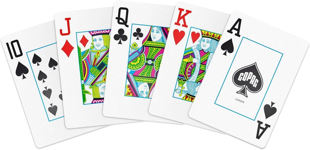 Copag 1546 Design 100% Plastic Playing Cards, Poker Size (Standard) Green/Burgundy (Jumbo Index, 6 Sets)