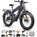 FREESKY 2026 Alaska Pro Dual Battery 48V 45AH 200 Miles 40MPH Electric Bike for Adult, 4000W High-Torque Motor Long Range Fat Tire Ebike, 26' Full Suspension Mountain E Bike, UL 2849 Certified by TÜV