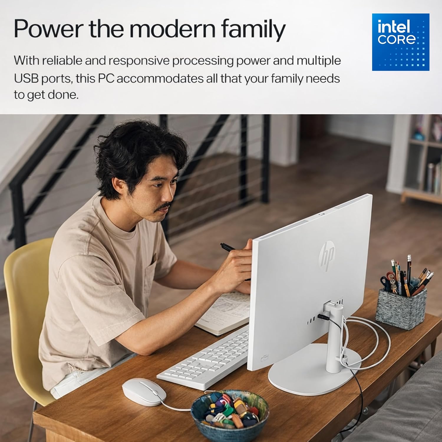 HP 22' FHD All-in-One Desktop Computer • 8GB DDR5 RAM • 128GB External and 128GB UFS Storage | The New Version for Everyday Efficency • Latest 13th Gen Intel Quad-Core • Office 365 for The Web