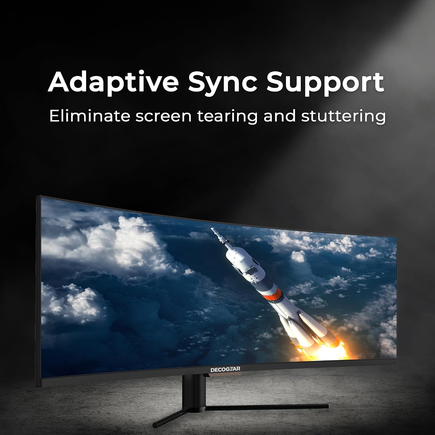 Deco Gear 49' Ultrawide Curved Monitor, 144Hz 32:9 Dual FHD 3840×1080, R1500, 3000:1 VA Super Wide Screen, Adaptive Sync, HDR400, USB-C 65W, 3ms, HDMI/DP, PBP/PIP KVM Work Gaming Display, Laptop & PC