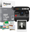 Polaroid Flip Instant Camera with Sonar Autofocus and Retro Design (Black) Bundle with B&W Film for i-Type and Accessories Kit (3 Items)