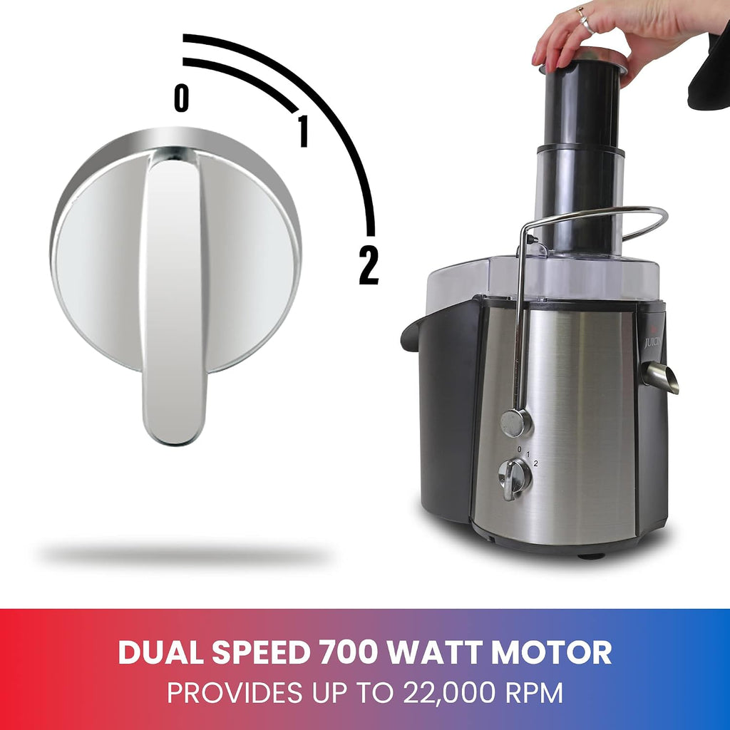 Total Chef Cold Press Juicer Machine – 2 Speed Slow Masticating Juicer for Vegetables & Fruits, High Yield Juice Extractor, Maquina Para Jugos Naturales, Easy to Clean Compact Juicing Machine