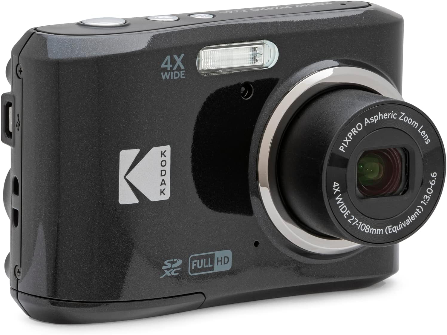 Kodak FZ45BK PIXPRO FZ45 16MP Digital Camera, Black Bundle with Lexar 32GB High-Performance 800x UHS-I SDHC Memory Card + Deco Photo Point and Shoot Field Bag Camera Case