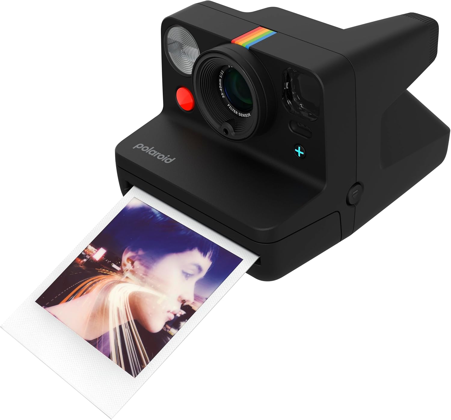 Polaroid Now+ 3rd Generation I-Type Instant Camera + Film Bundle - Now+ Bluetooth App Controlled Black Camera + 16 Color Photos (6562)