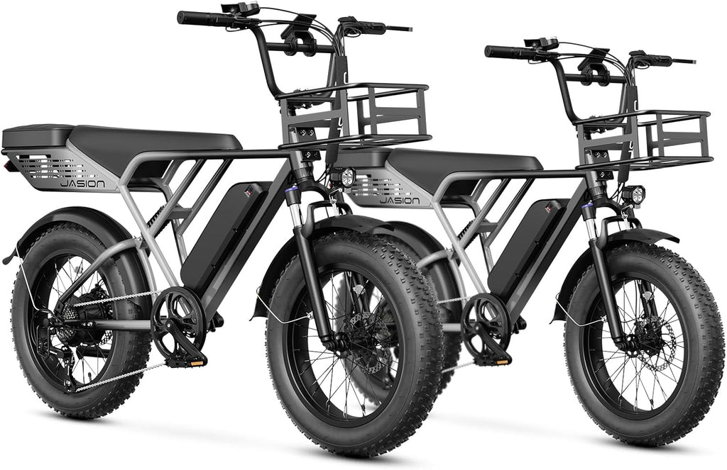 Jasion RetroVolt&Pro Electric Bike for Adults, 2000W/3000W Peak - 30/38MPH Electric Dirt Bike, 48V-52V, 13AH/20AH Battery, 70/90Miles Max Range Electric Motorcycle, 20'' X 4'' Fat Tire All-Terrain
