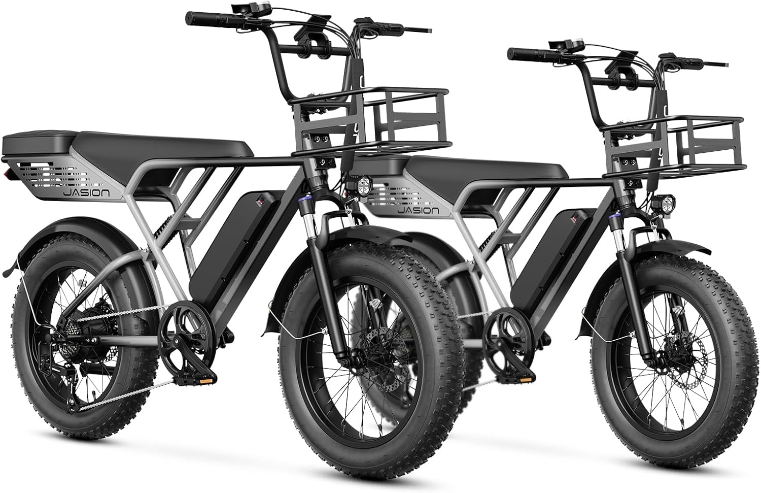 Jasion RetroVolt&Pro Electric Bike for Adults, 2000W/3000W Peak - 30/38MPH Electric Dirt Bike, 48V-52V, 13AH/20AH Battery, 70/90Miles Max Range Electric Motorcycle, 20'' X 4'' Fat Tire All-Terrain