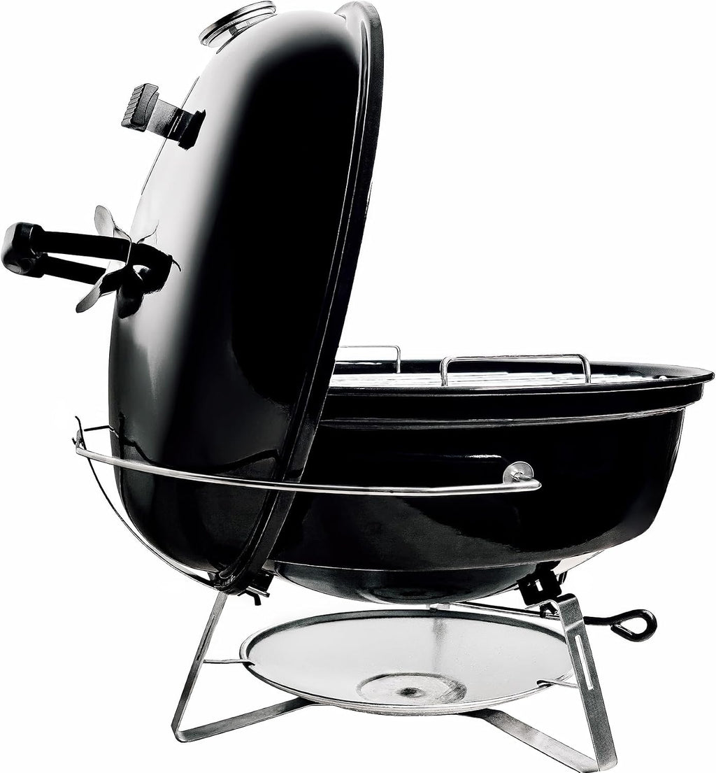SnS Grills Slow 'N Sear Travel Kettle, 2-Zone Cook Charcoal Basket and Easy Spin 18' Grate - Portable Charcoal Grill for BBQ Cooking - Travel Kettle 18'