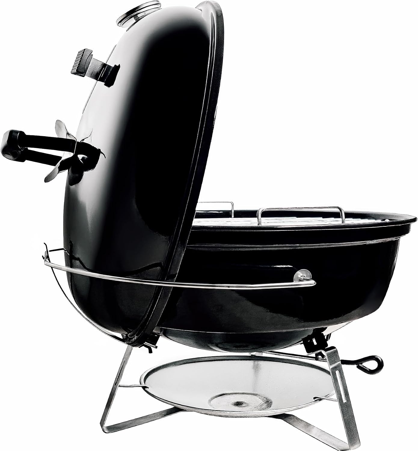 SnS Grills Slow 'N Sear Travel Kettle, 2-Zone Cook Charcoal Basket and Easy Spin 18' Grate - Portable Charcoal Grill for BBQ Cooking - Travel Kettle 18'