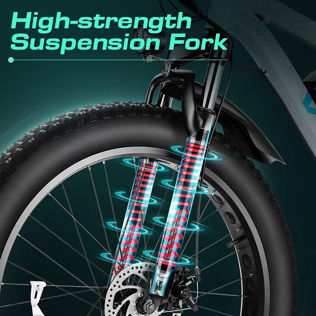 Vivi F26FUL Electric Bike Peak 1000W 26' x 4.0 Fat Tire Electric Bike with 48V 13Ah Removable Battery, 7Speed, Top 26Mph, Cruise Control, Up to 60 Miles, SGS Certified to UL2849