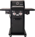 Coleman Revolution 2-Burner Propane Grill, 30,000 BTU Gas Grill with 440-Sq. In. Total Cooking Surface, 2 Side Shelves, Flare-Free Grates, and 4-Wheel Compact Cart, Black
