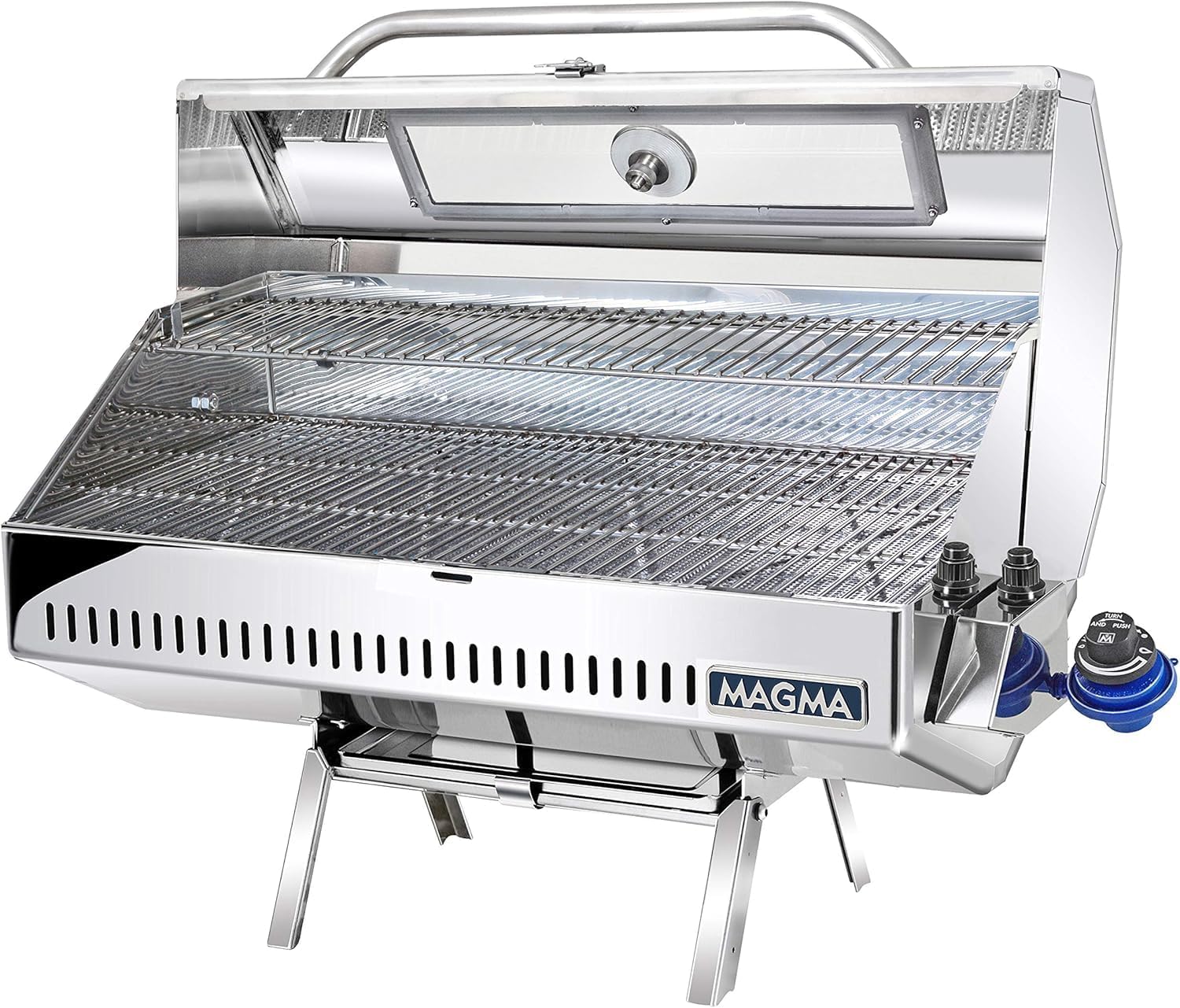 Magma A10-1225-2GS Monterey Infrared Gas Grill Large Gourmet Stainless Steel Boat BBQ Portable Marine Propane Grill for Even Cooking