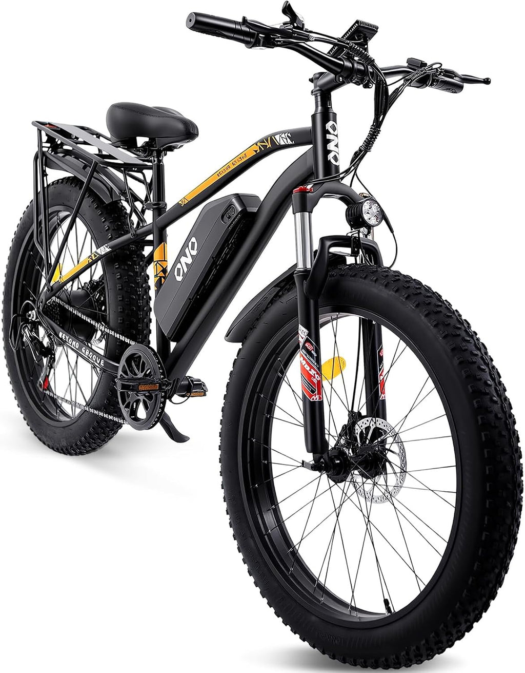 Fat Tire Electric Bike for Adults - 1500W Peak Motor, 48V 15Ah Fast Electric Mountain Bike,20MPH & 60 Miles Long Range Ebike,26' All Terrain E-Bike for Men Women w/ Lockable Suspension & 7 Speed Gears