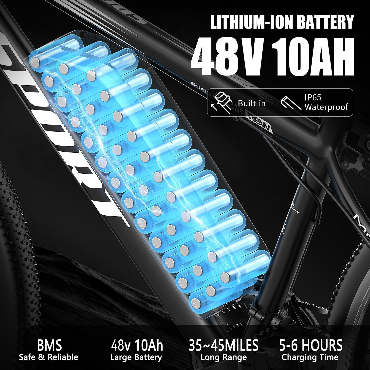 Electric Bike for Adults, 26'' 1500W Peak Ebike, Up to 65 Miles 28MPH Electric Mountain Bike with 48V 10Ah Removable Battery, Adjustable Seat,Cruise Control, Full Suspension,7-Speed UL Certified