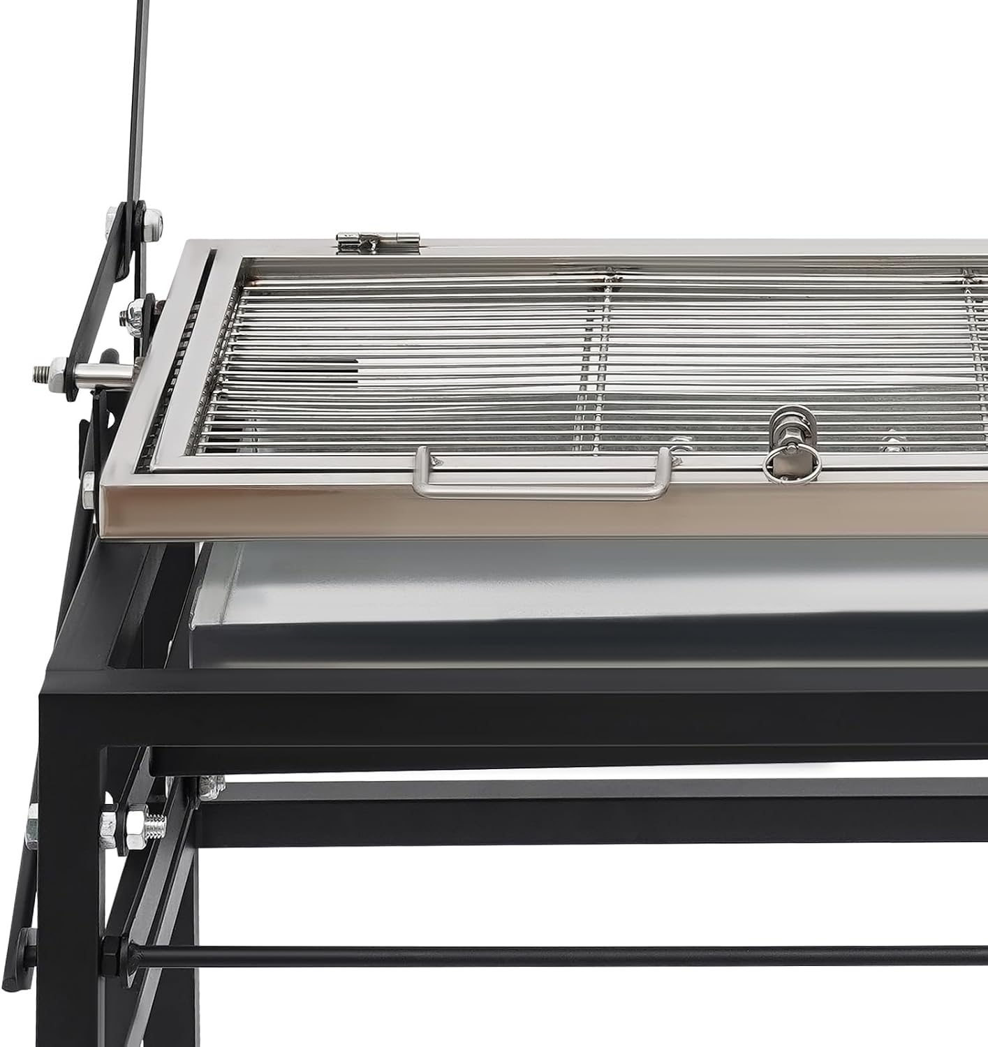 Charcoal Flip Grill, Vertical Rotating BBQ with Adjustable Height, Wheels, Tabletop Option, 8-Person Portable Outdoor Freestanding Grill for Patio, Camping, Picnics, Family Gatherings