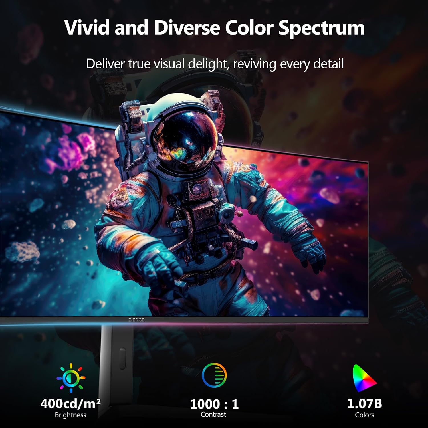 5K Monitor, Z-Edge 49 inch IPS Curved Gaming Monitor, DQHD 5120x1440 Computer Monitor,144Hz, 32:9 Ultrawide, 1ms MPRT, 400 cd/m², 10bit, UG49W HDMI*2, DP*1, USB-C, PIP/PBP, Adjustable Stand