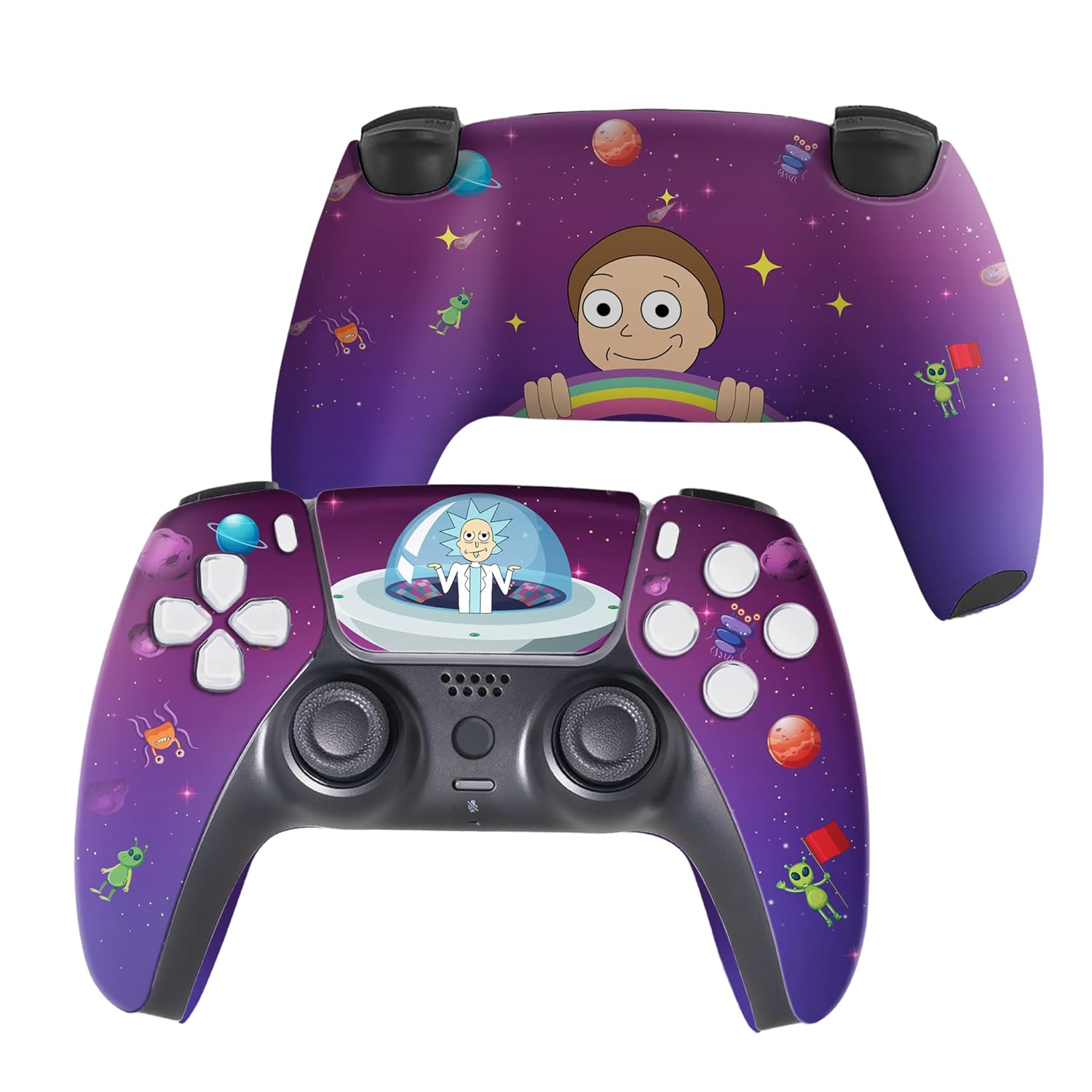 Riccky - Mortty Custom PS-5 Controller Wireless compatible with Play-Station 5 Console by BCB Controllers | Proudly Customized in USA with Permanent HYDRO-DIP Printing (NOT JUST A SKIN)