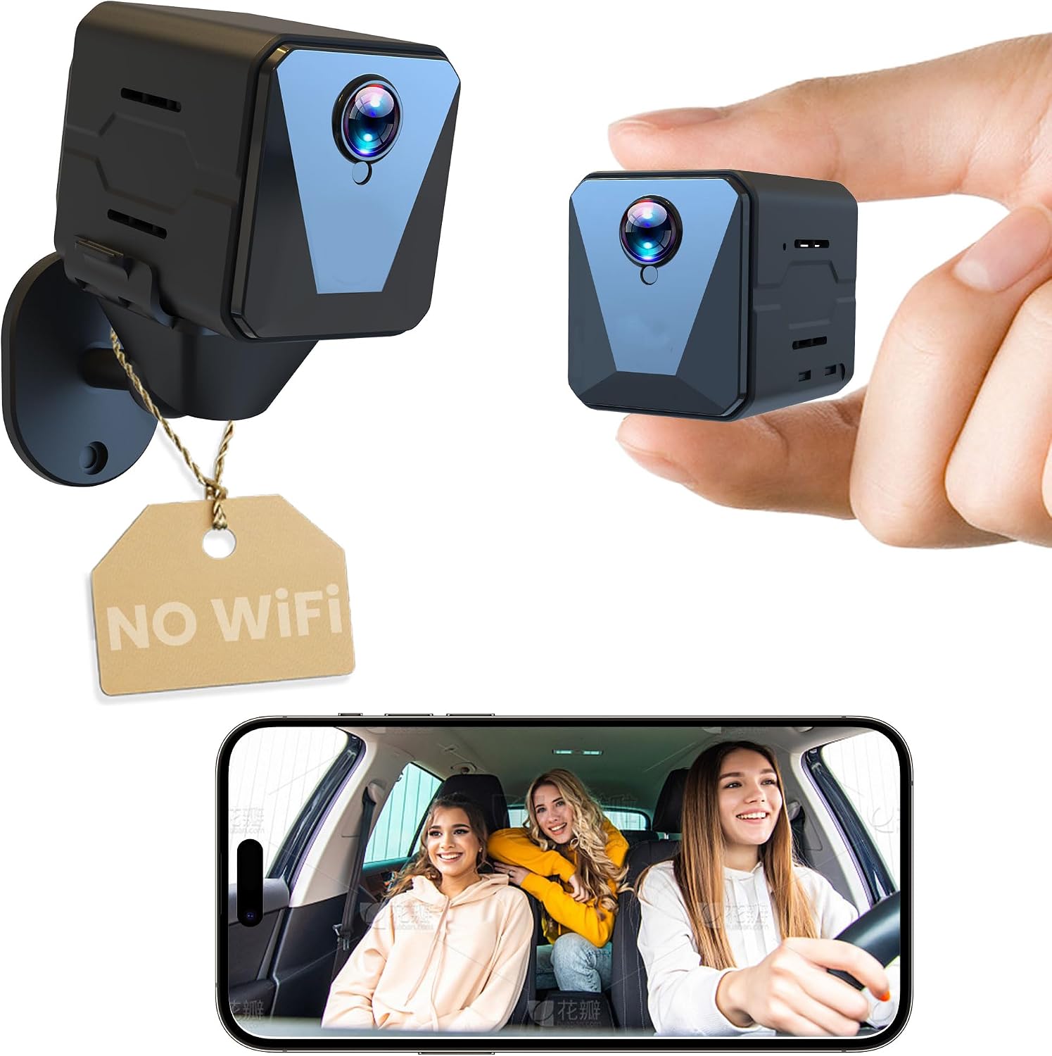 Funstorm 2K No WiFi Cellular Security Camera with SIM Card, Wireless Outdoor Camera, Live View, Motion Detection Alerts, Night Vision, Mini Camera for Car, Truck, RV, Jobsite & Vacant House