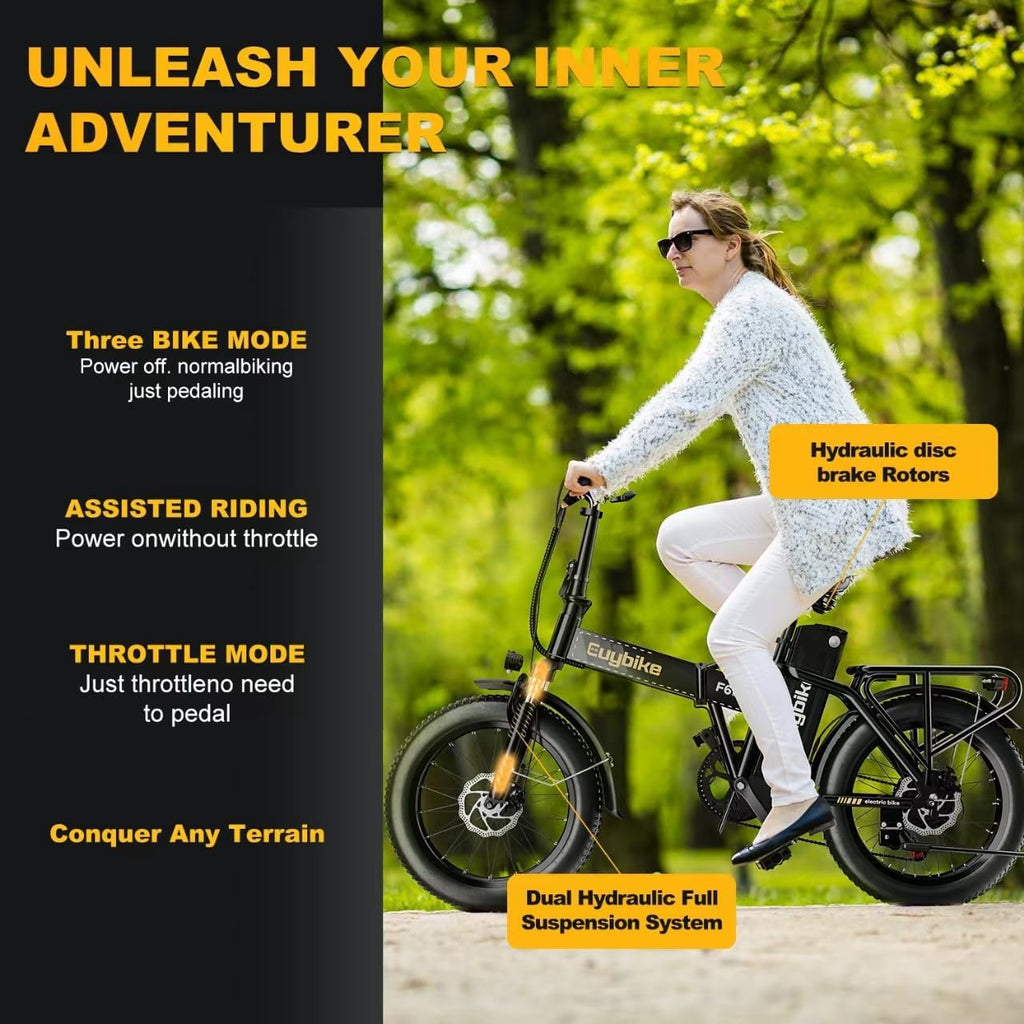 Folding Electric Bike for Adults and Seniors, 1000W Motor 48V 20AH Battery 30MPH 80 Miles, 20' Fat Tire All Terrain Ebike, 7-Speed Commuter E Bike, Step-Thru Electric Bicycle for Women and Teens