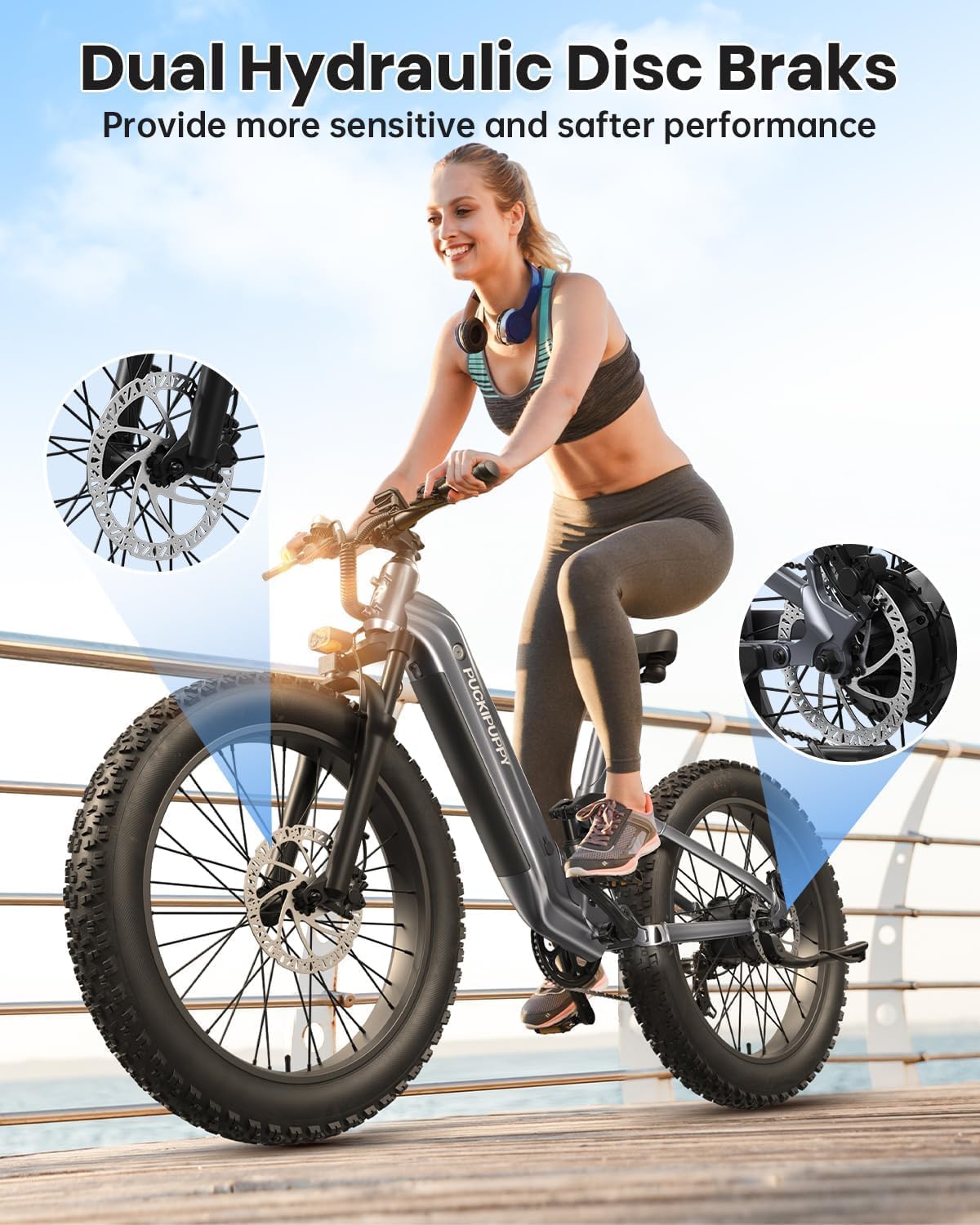 Ebike+A Luxury Accessory Pack, Electric Bike for Adults 960W, 48V 20AH Battery Adult Electric Bicycles, 26' Fat Tire Full Suspension Step-Thru Ebike, 28MPH Mountain Ebike, 7 Speed, 80Miles Range