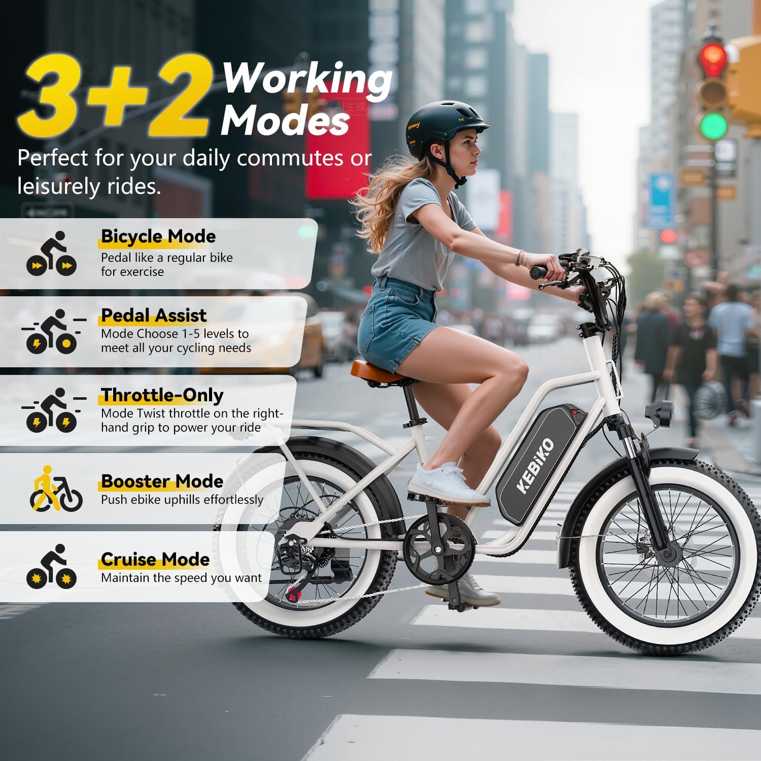 1500W Electric Bike for Adults,48V 20/25/60Ah Removable Battery Max Range 80Miles Electric Bicycle,20''×4' Fat Tire Ebike,Adult Electric Bicycles for Commute Beach Snow,E-Bike UL Certified