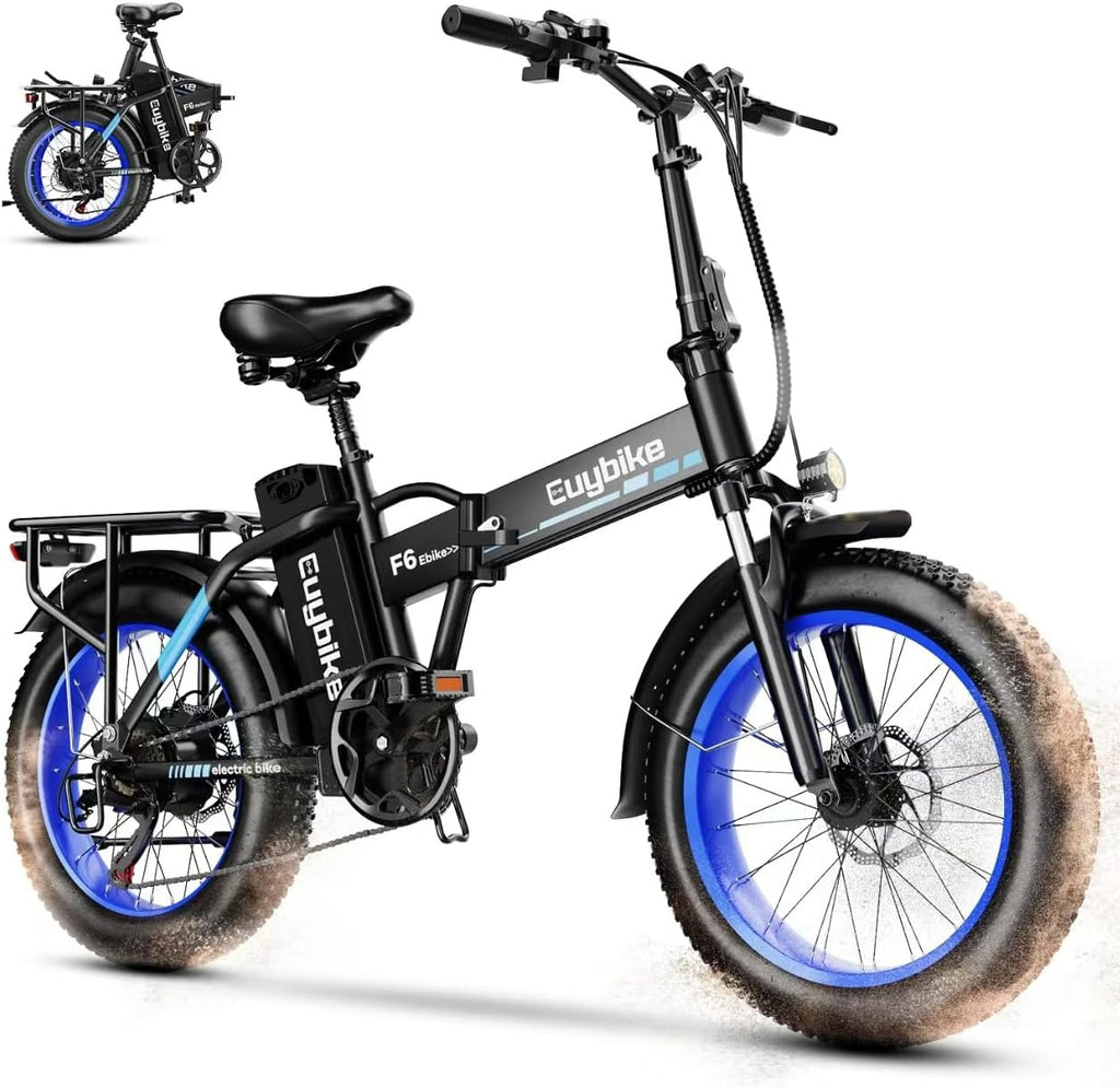 Auloor 1000W Folding Electric Bike, 48V 20 AH Large Removable Battery E Bike,30+MPH, 70 Miles Max Range, 20' Fat Tire Electric Bike for Adults, Adult Electric Bicycles for Commute Beach Snow