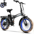 Auloor 1000W Folding Electric Bike, 48V 20 AH Large Removable Battery E Bike,30+MPH, 70 Miles Max Range, 20' Fat Tire Electric Bike for Adults, Adult Electric Bicycles for Commute Beach Snow