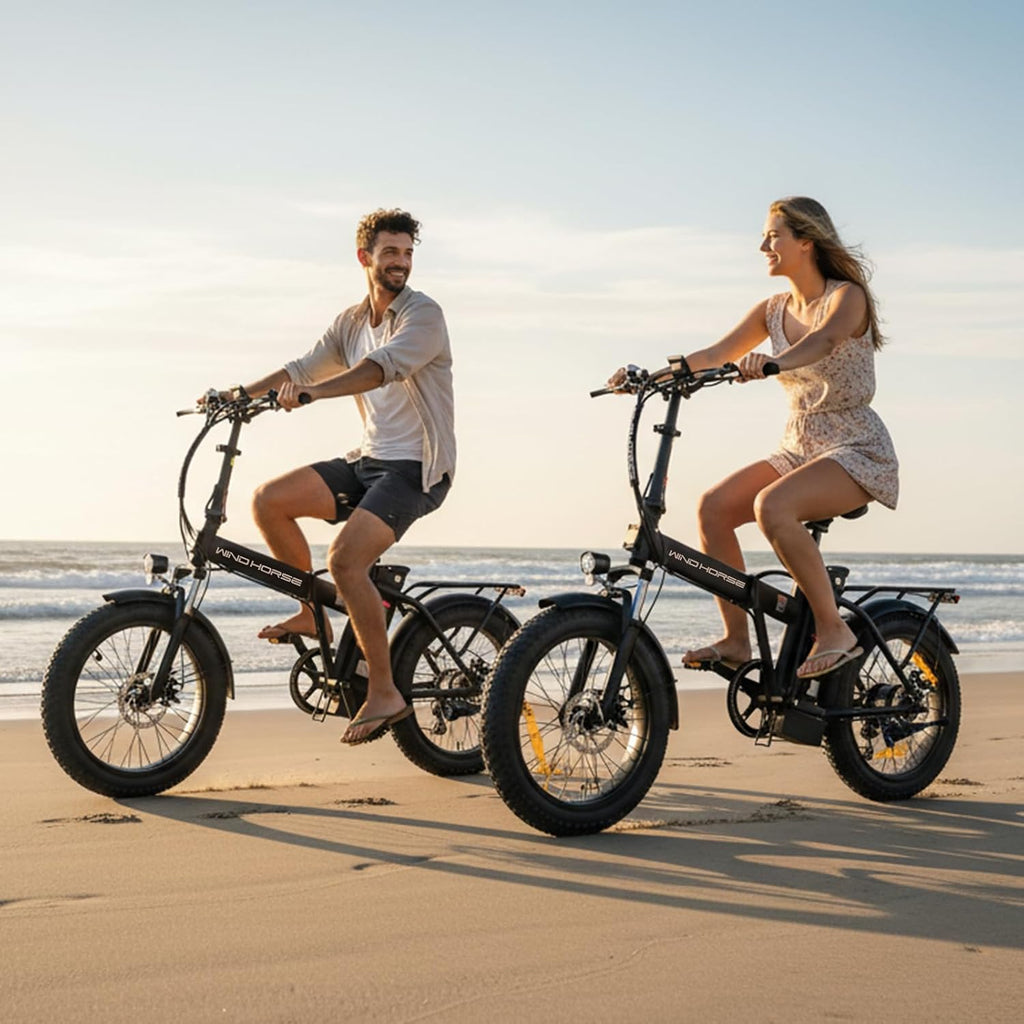 WINDHORSE 16'/ 20' Folding Electric Bike for Adults, 630W/ 983W Peak Electric Bicycle, 20MPH, 20-35/40-70 Miles Range, 288Wh/ 748.8Wh Removable Battery, UL Certified Commuter Ebike
