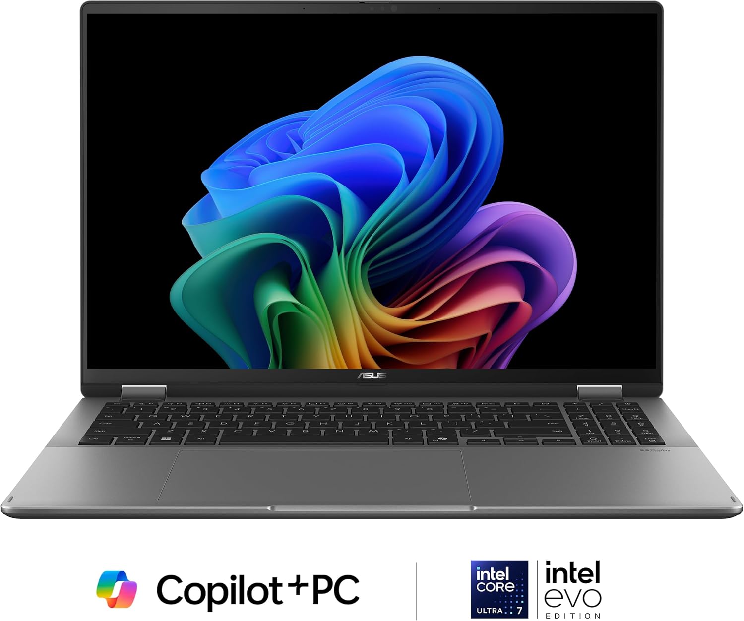 ASUS Vivobook 16 Flip Laptop (2026), Copilot+ PC, 16' 16:10 WUXGA OLED Touch Display, Intel® Core™ Ultra 7 256V Processor, Intel® Arc™ Graphics, 16GB RAM, 512GB SSD, WiFi 7, Windows 11 Home