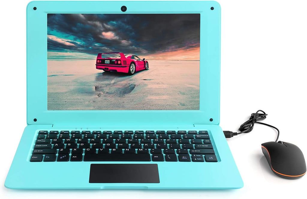 Windows 10 Computer Laptop Mini 10 Inch 32GB Ultra Thin and Light Netbook Quad Core CPU PC HDMI WiFi USB YouTube (Blue)