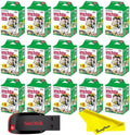 Fujifilm Instax Mini Instant Camera Film with Sandisk 32 GB USB Flash Drive + 15 x Mini Twin Packs (300 Sheets) and Buzz-Photo Microfiber Cleaning Cloth