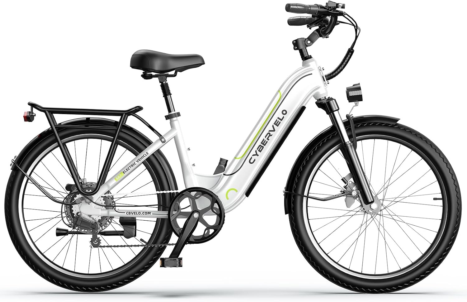 Cybervelo 750W Peak Electric Bike for Adults,up 80 Miles Removable Battery Ebike, 26' Electric E Bike with 7-Speed,Adult Electric Bicycles for Commute Beach Snow Womens/Man All Terrain