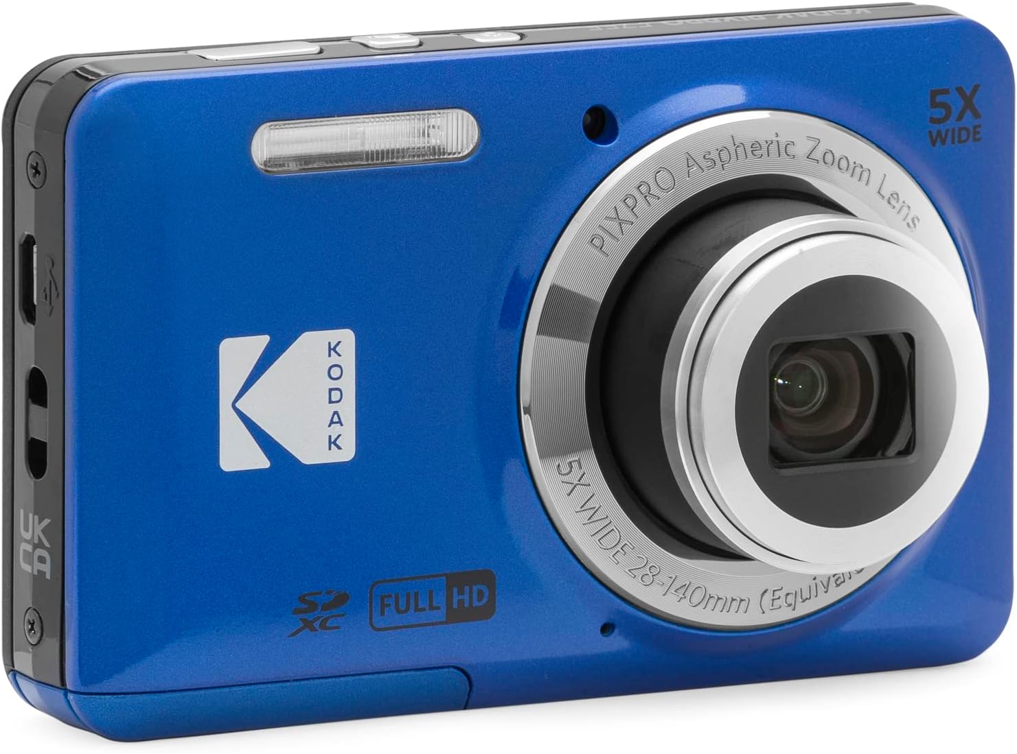 Kodak PIXPRO FZ55 Digital Camera, Blue Bundle with Lexar 32GB High-Performance 800x UHS-I SDHC Memory Card + Deco Photo Point and Shoot Field Bag Camera Case