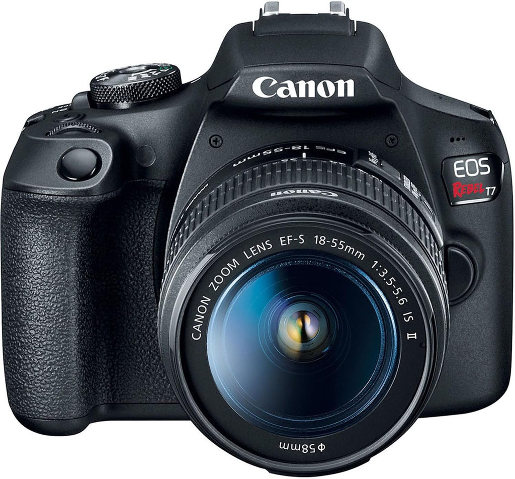 Canon EOS Rebel T7 DSLR Camera with EF-S 18-55mm f/3.5-5.6 is II and EF 75-300mm f/4-5.6 III Lens + Extra LP-E10 Battery + SanDisk Extreme Pro 64GB + Camera Case + More(16pc Bundle)