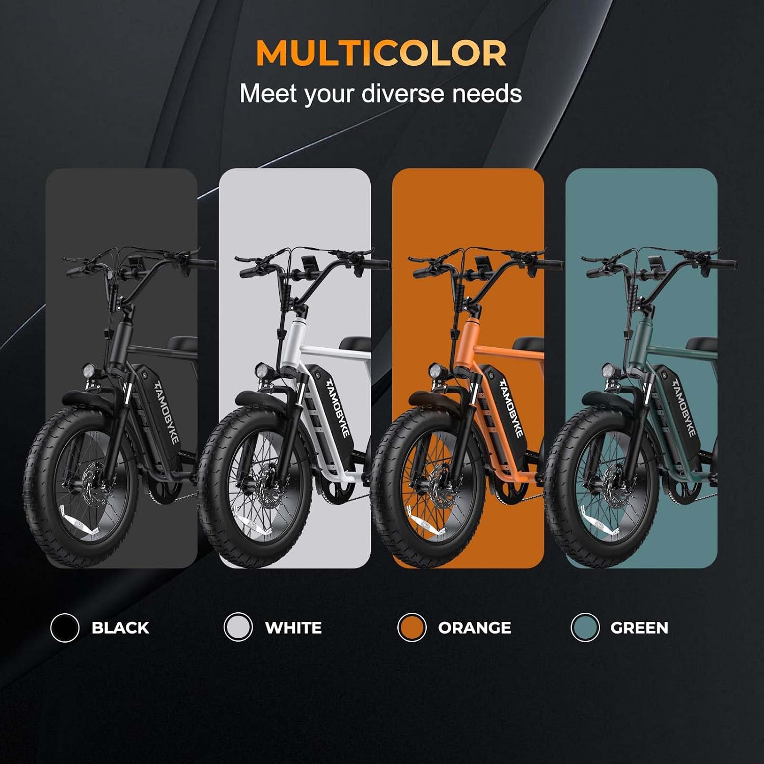 Tamobyke T63 Entry-Level Lightweight Electric Bike for Teens & Women, 500W Motor, 20 MPH, Removable Battery, 20'x4' Fat Tire Ebike, All-Weather Commuter E-Bike for Daily Riding & Rainy (Classic BK)