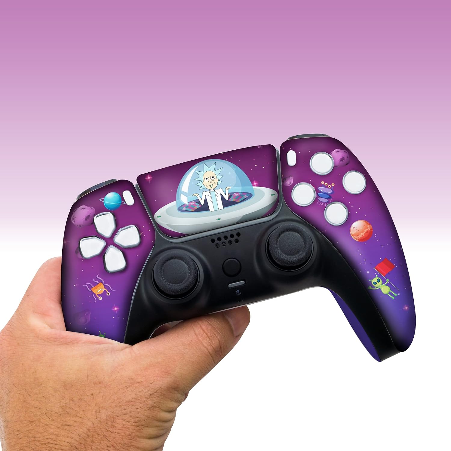Ricky - Morty Custom PS-5 Controller Wireless compatible with Play-Station 5 Console by BCB Controllers | Proudly Customized in USA with Permanent HYDRO-DIP Printing (NOT JUST A SKIN) (MODDED)