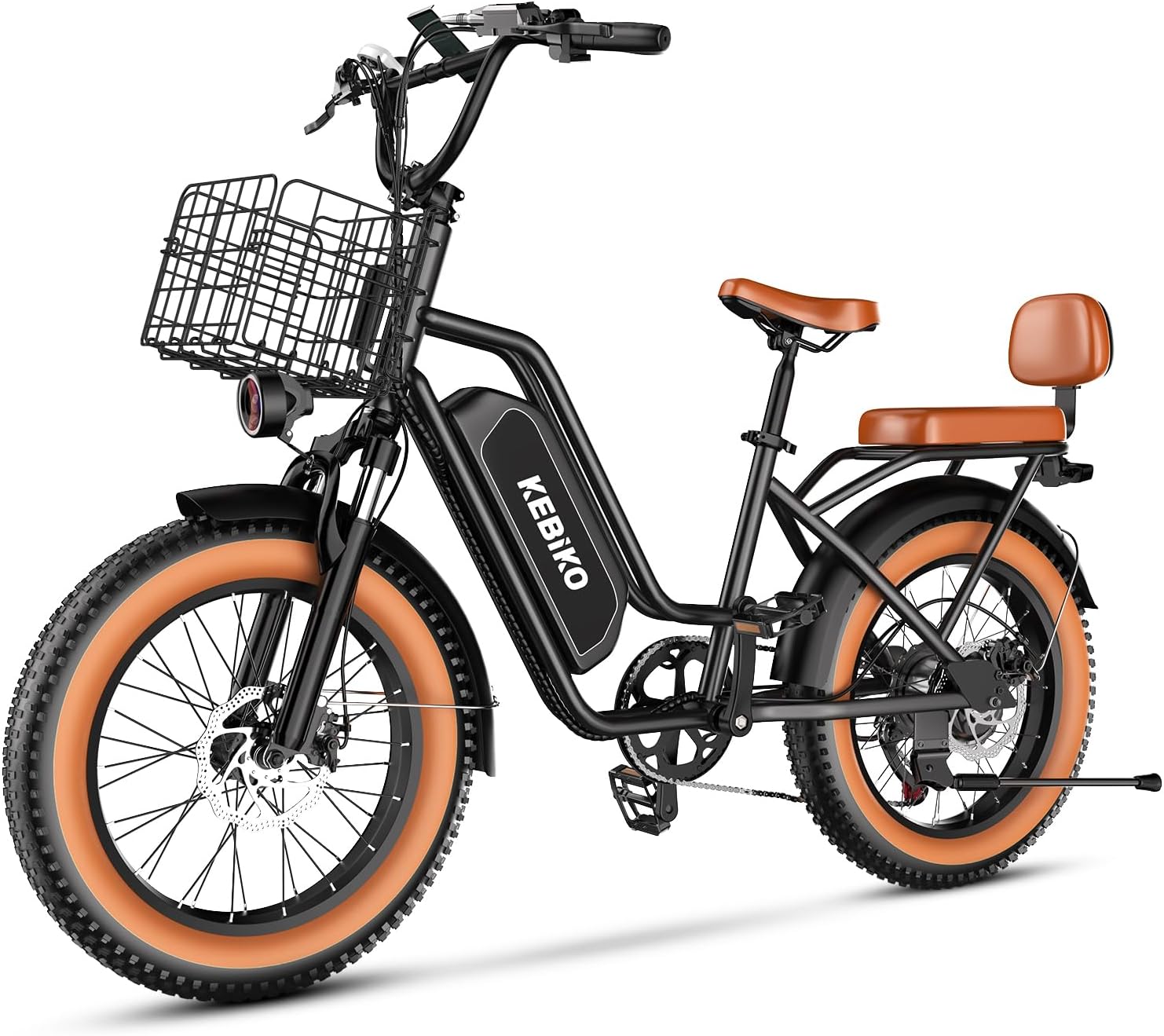 bluebiko 2 Seater Electric Bike, 48V 20AH(𝟗𝟔𝟎𝐖𝐇) Large Removable Battery, 𝟏𝟑𝟎𝟎𝐖 Peak Motor, 20'x 4.0' Fat Tire Ebike for Adults, 80+Miles, City Couple E Bike for All Terrain