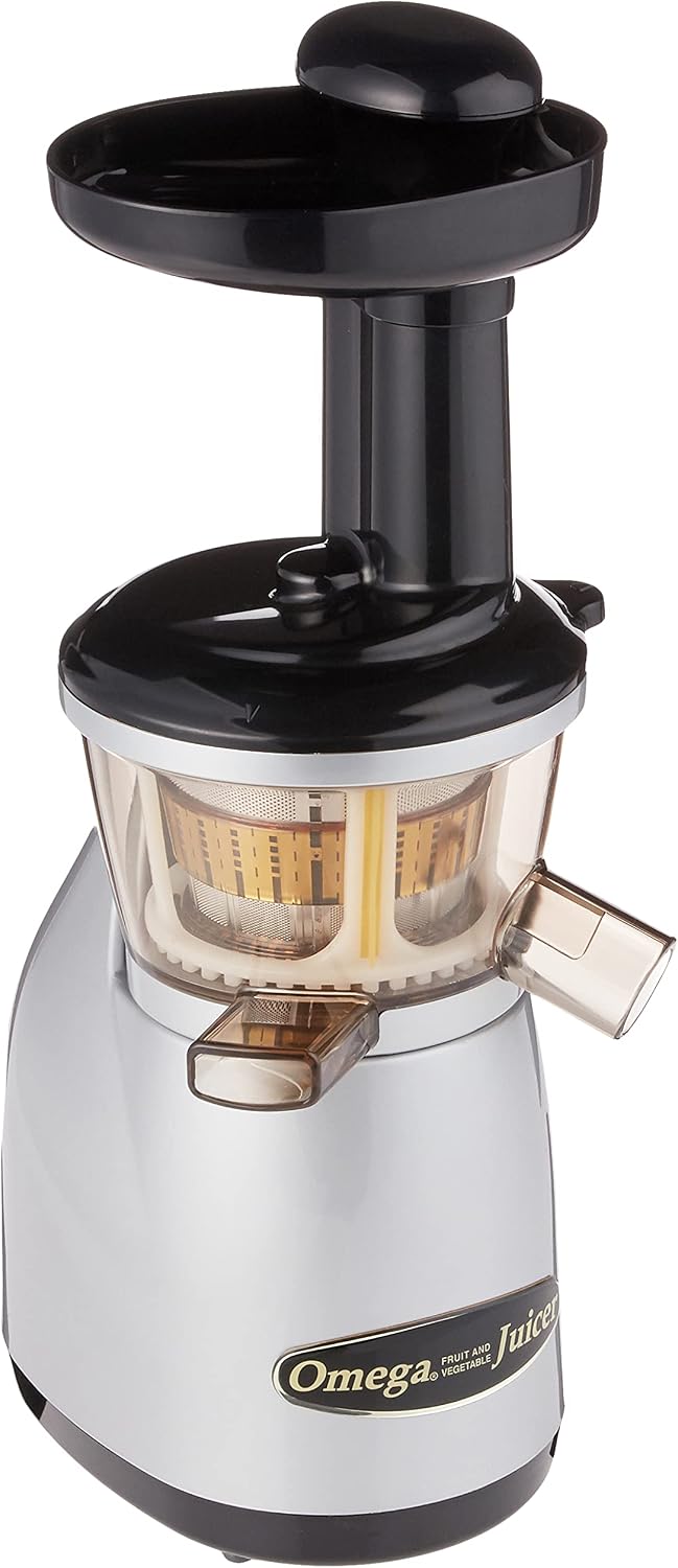 Omega VRT350X Vertical Low Speed Juicer, Silver (Renewed)