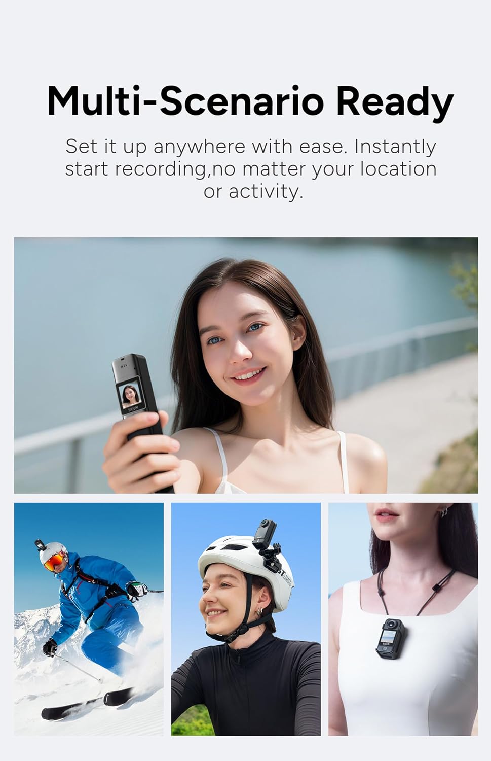 SJCAM C300 Vlogging Camera 64GB Action 4K Body Camera & Handheld Detachable,Vlogs Cam for Content Creators YouTube,7Hour Power,Stabilization,Waterproof,Black,Camara para grabar contenido