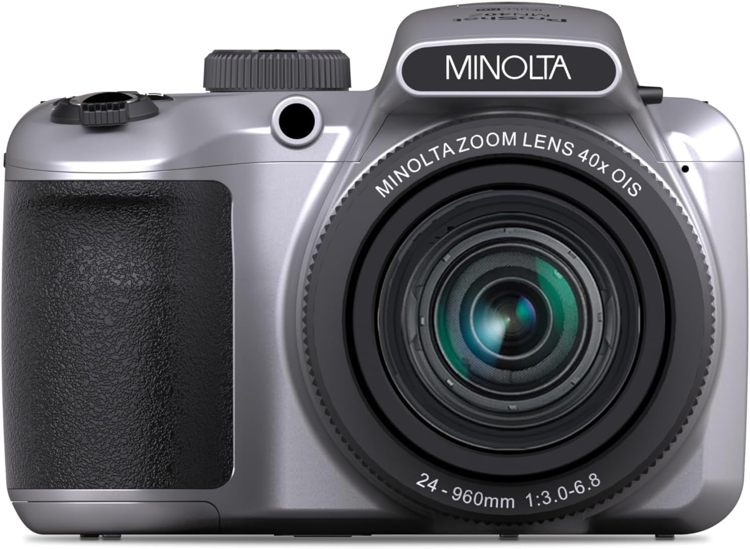 Minolta MN40Z 20MP Digital Camera – 40x Optical Zoom, 1080p FHD Video, 3.0' LCD, Wi-Fi, Face/Smile/Blink Detection – Silver