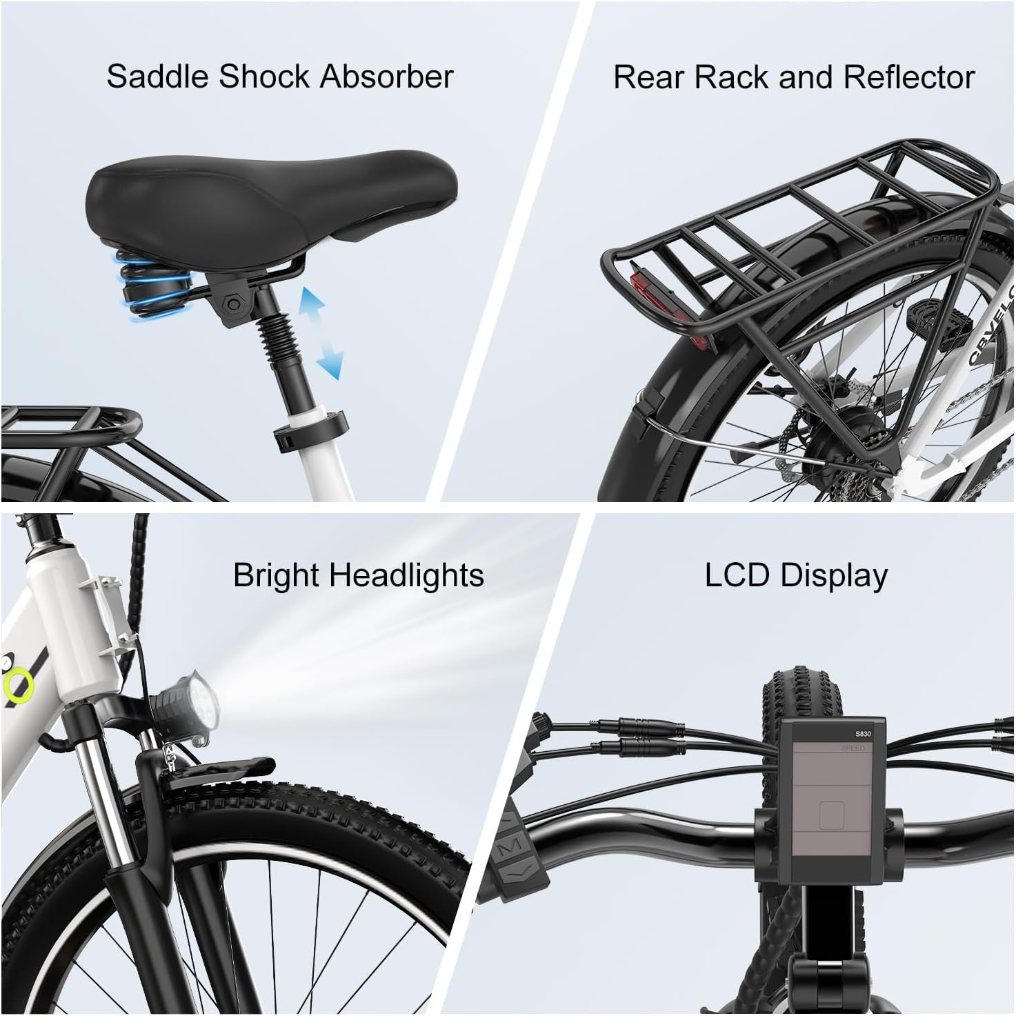 Cybervelo 750W Peak Electric Bike for Adults,up 80 Miles Removable Battery Ebike, 26' Electric E Bike with 7-Speed,Adult Electric Bicycles for Commute Beach Snow Womens/Man All Terrain