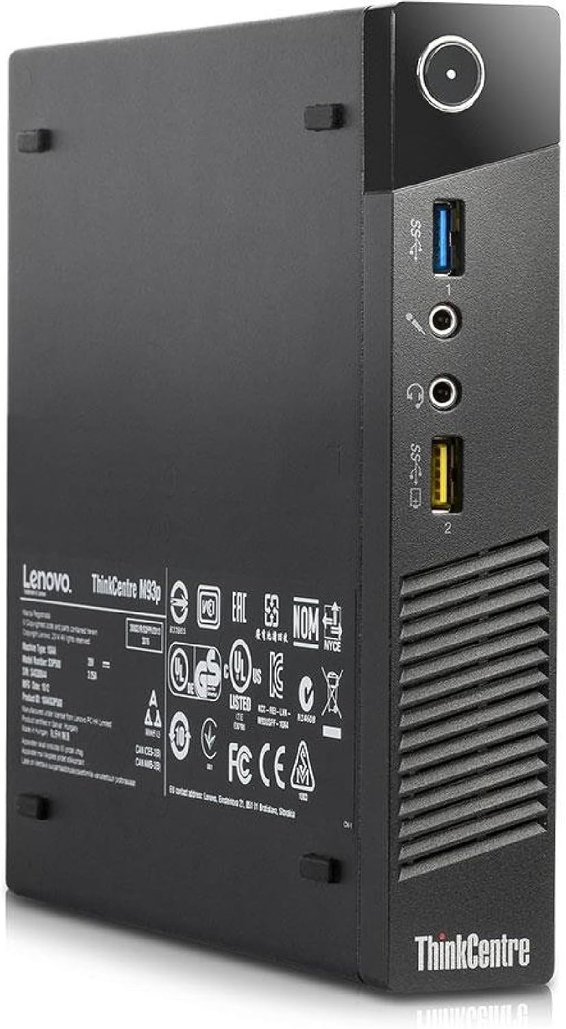 Lenovo ThinkCentre M93P Tiny Form Factor Business Desktop Computer, Intel Dual-Core i5-4570T Processor up to 3.60 GHz, 8GB RAM, 128GB SSD, WiFi, USB 3.0, VGA, Windows 10 Pro (Renewed)