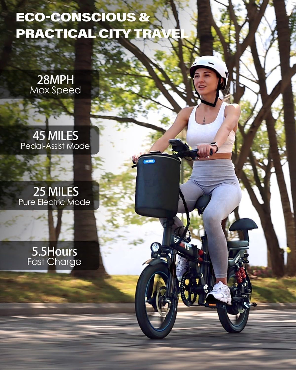 Electric Bike for Adults, 16'/20' Tire E-Bike with 750W/1000W Peak Motor, 48V Removable Battery, Up to 45/60 Miles Range & 28/30MPH, Folding Electric Bike for City and Outdoor Ride