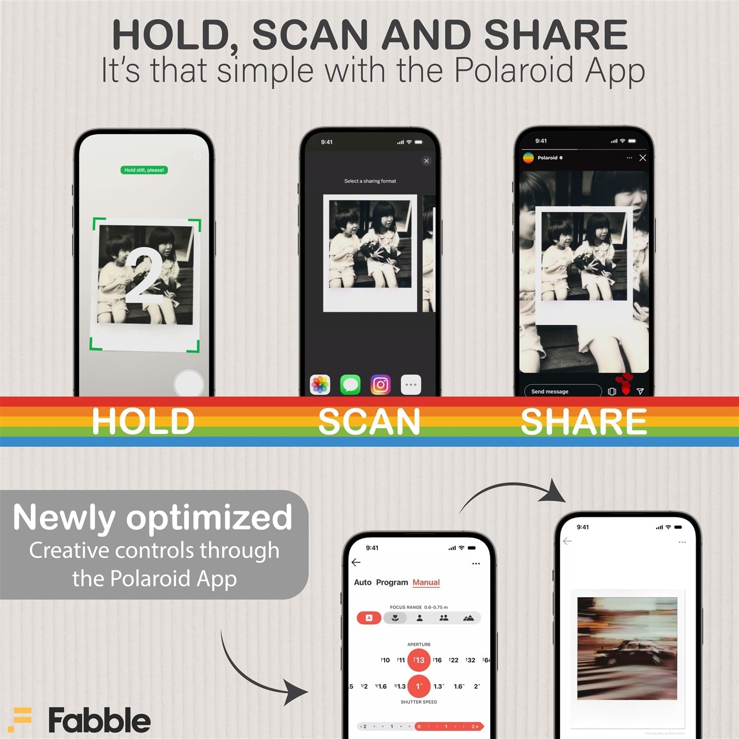 Polaroid Flip Instant Camera White Bundle with Color i-Type Film (8 Photos), Hard Protective Case, 6ft USB Type-C Cable, and Grey Microfiber Cleaning Cloth