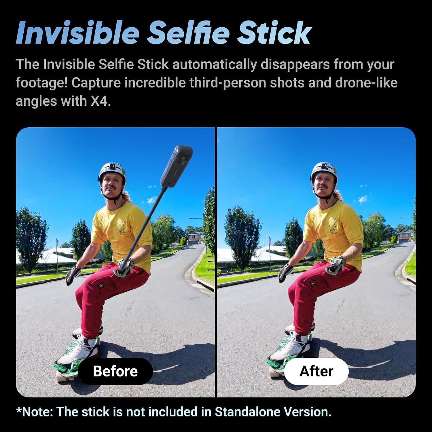Insta360 X4 Get-Set Bundle - 8K Waterproof 360 Action Camera, 4K Wide-Angle Video, Invisible Selfie Stick Effect, Removable Lens Guards, 135 Min Battery Life, AI Editing, Stabilization