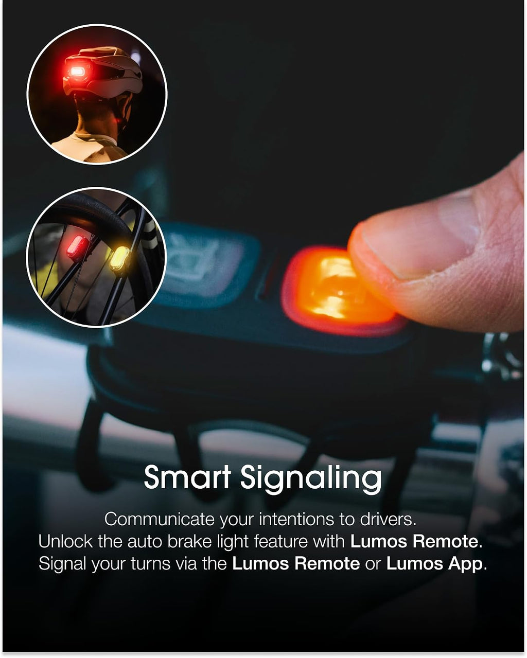 Lumos Firefly Mini Smart Bike Light System,Sync Turn Signal & Brake Lights, Rechargeable LED Front & Rear Lights with Custom Brightness, Flash Patterns, Bicycle Accessories for Night Riding