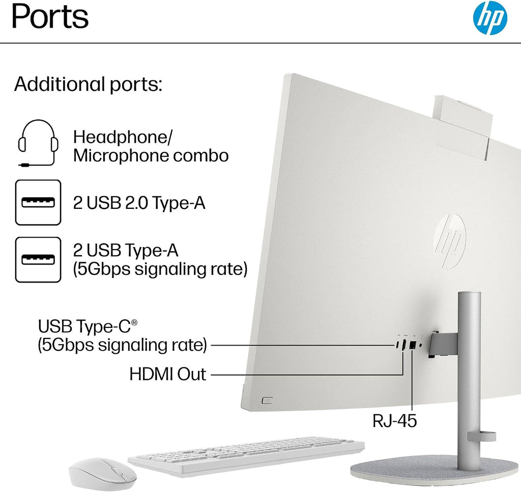 HP 27 All-in-One Desktop Computer, 27' FHD Touchscreen, Intel Ultra 7-155U(12-core), 64 GB DDR5, 4 TB SSD, Adjustable Angle, WiFi 6, Windows 11 Pro & Microsoft Office License, with Bonus Accessories
